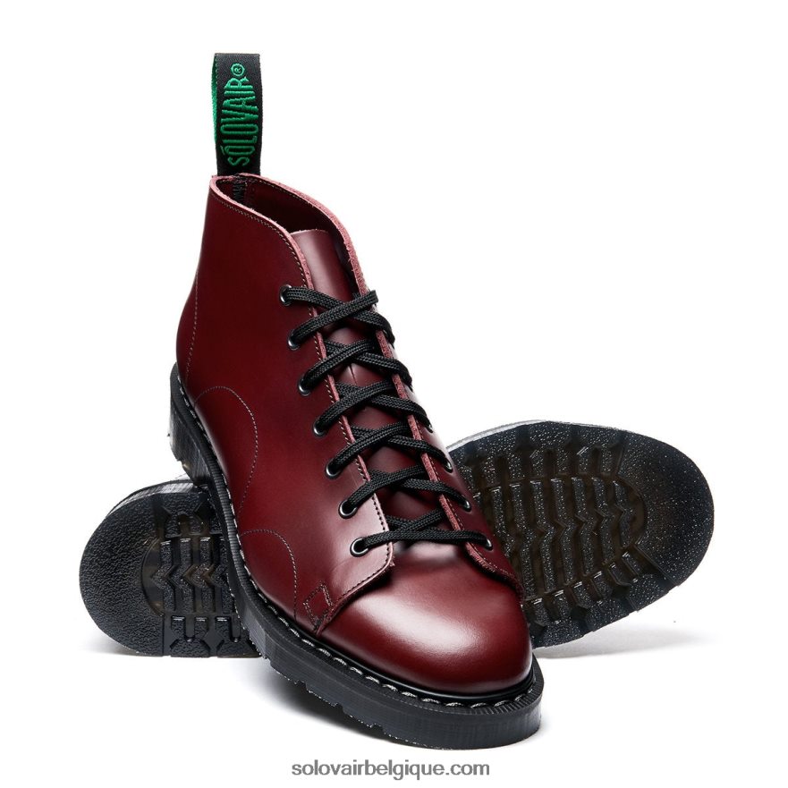 Hommes Solovair Botte De Singe Haute Brillance Oxblood 48f40r149