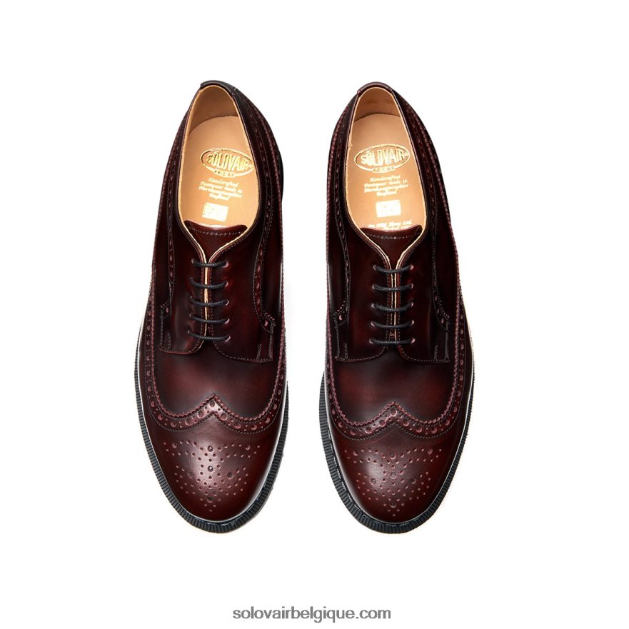 Hommes Solovair Richelieu Américain Bordeaux à Déchirure 48f40r170
