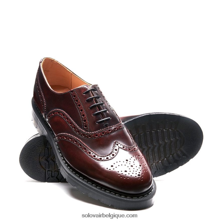 Hommes Solovair Richelieu Anglais Bordeaux Rub-off 48f40r168