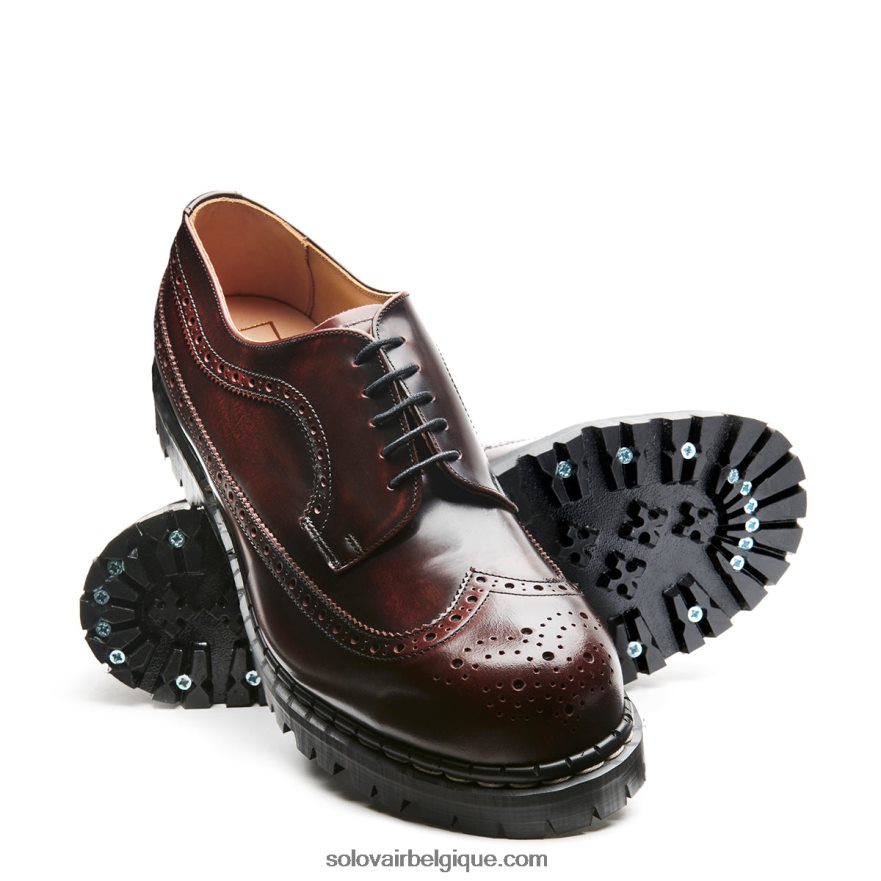 Hommes Solovair Richelieu Américain Bordeaux à Bout En Acier 48f40r163