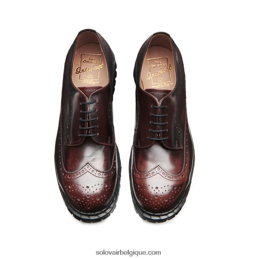 Hommes Solovair Richelieu Américain Bordeaux à Bout En Acier 48f40r163