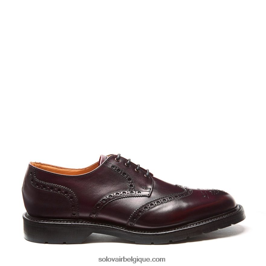 Hommes Solovair Richelieu Gibson Bordeaux à 4 œillets 48f40r171