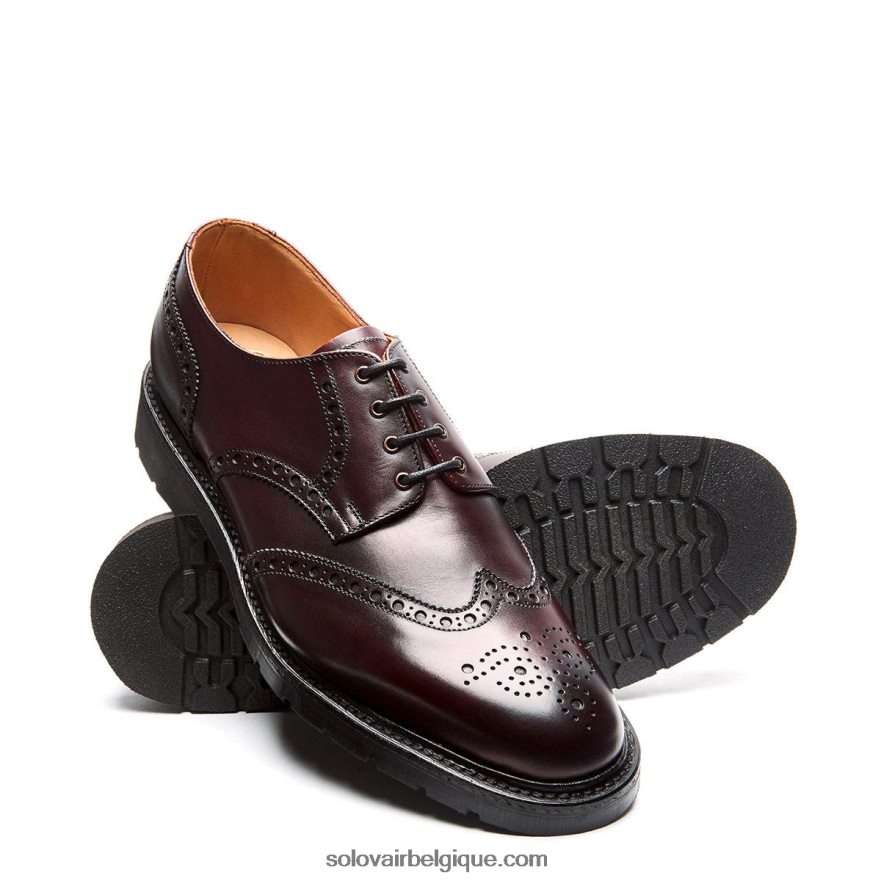 Hommes Solovair Richelieu Gibson Bordeaux à 4 œillets 48f40r171