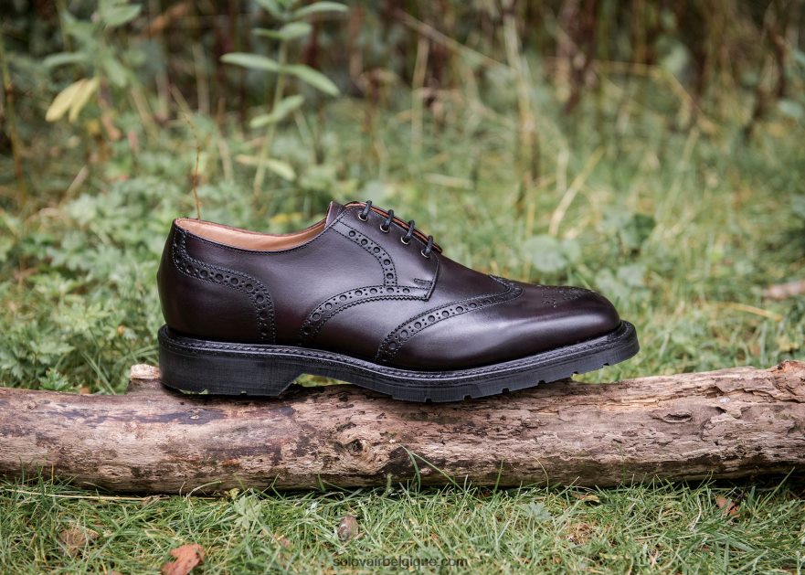 Hommes Solovair Richelieu Gibson Bordeaux à 4 œillets 48f40r171
