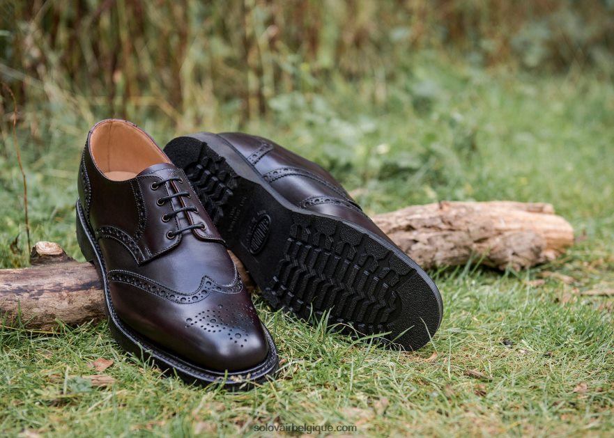 Hommes Solovair Richelieu Gibson Bordeaux à 4 œillets 48f40r171