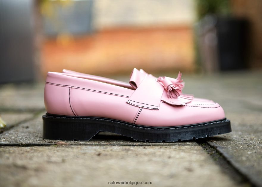 Hommes Solovair Mocassins à Glands Ultra-brillants Rose Poudré 48f40r212