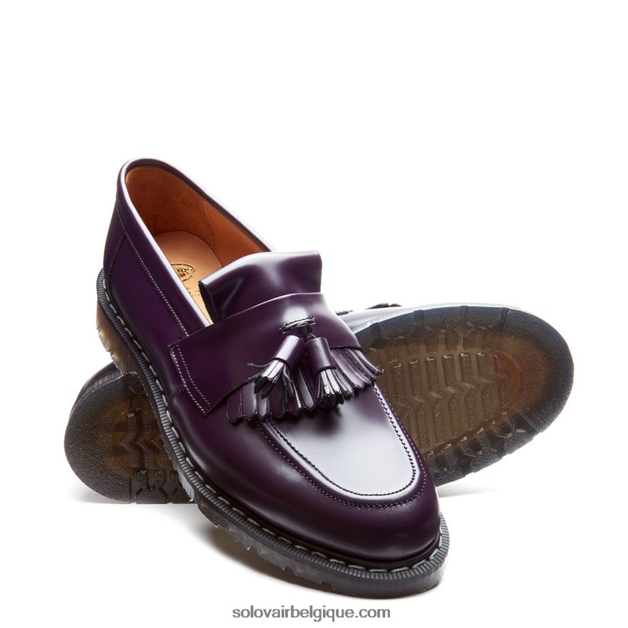 Hommes Solovair Mocassins à Glands Ultra-brillants Violets 48f40r206