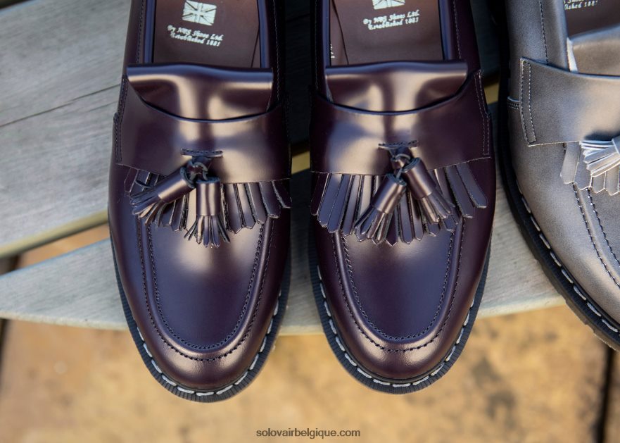 Hommes Solovair Mocassins à Glands Ultra-brillants Violets 48f40r206