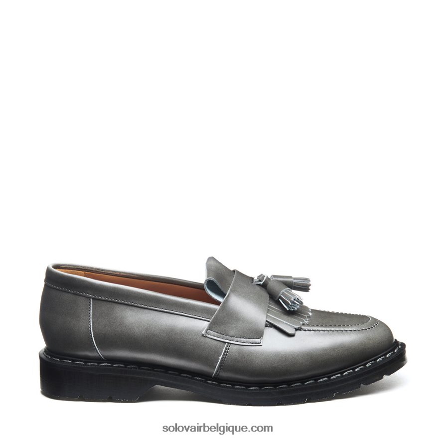 Hommes Solovair Mocassins à Pampilles Gris Nuage 48f40r210