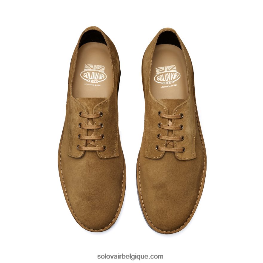 Hommes Solovair Chaussure Gibson à 4 œillets En Daim Beige 48f40r198