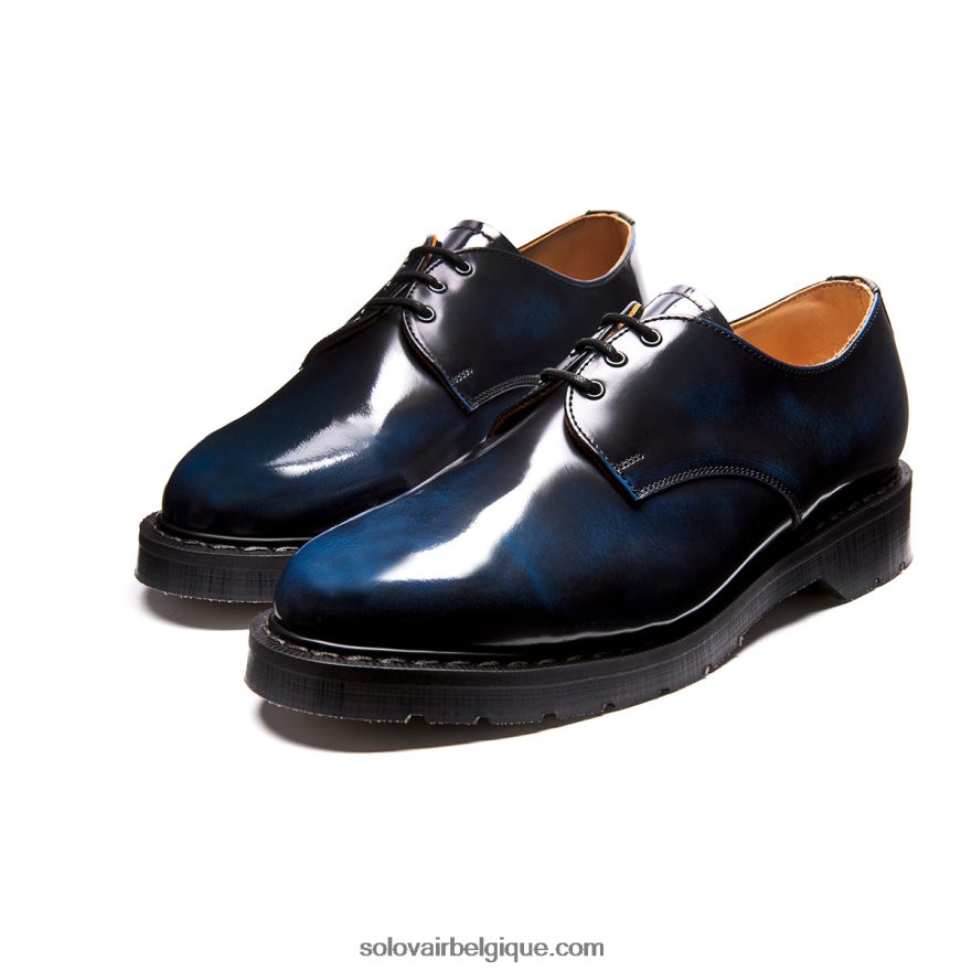 Hommes Solovair Chaussure Gibson Bleu Marine à 3 Oeillets 48f40r178