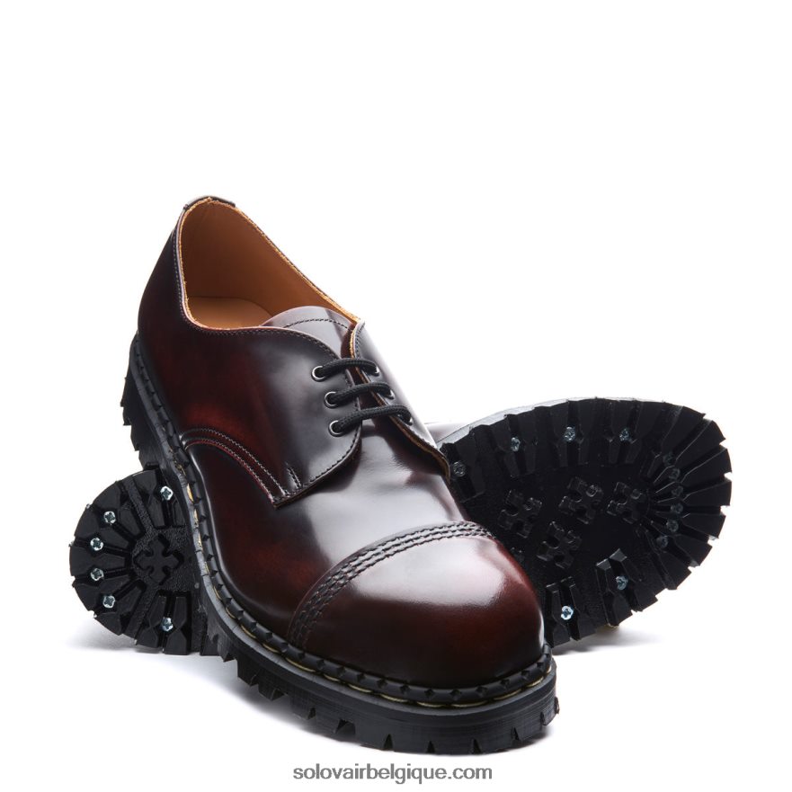 Hommes Solovair Chaussure Gibson Bordeaux à Bout En Acier Et Embout En Acier 48f40r192