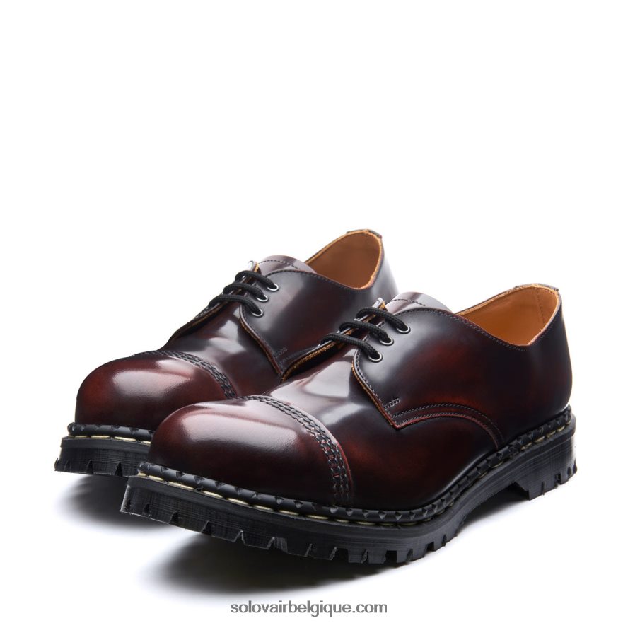 Hommes Solovair Chaussure Gibson Bordeaux à Bout En Acier Et Embout En Acier 48f40r192