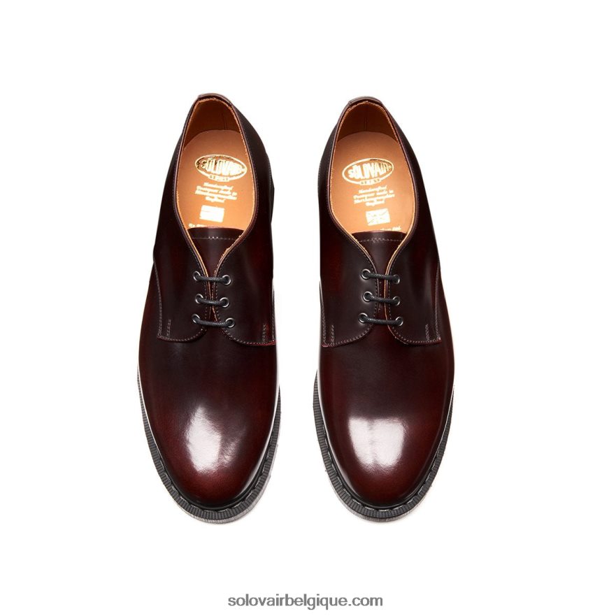 Hommes Solovair Chaussure Gibson Bordeaux Rub-off 48f40r179