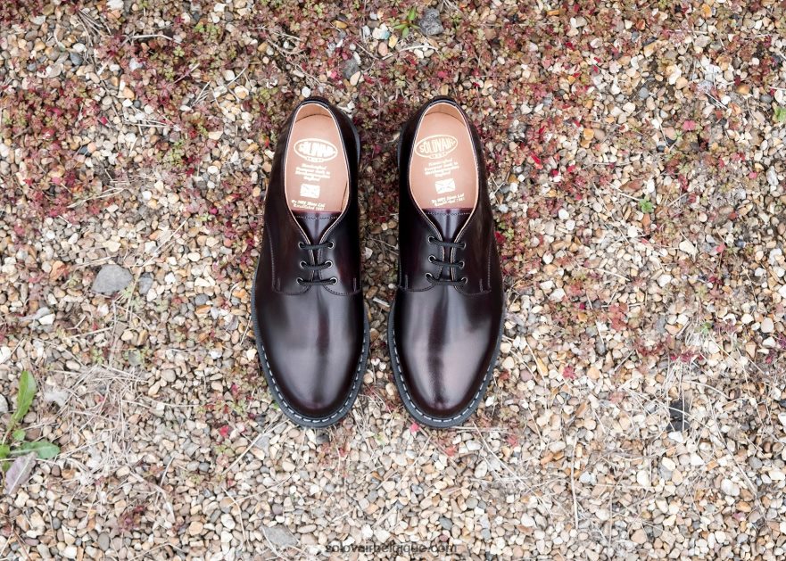 Hommes Solovair Chaussure Gibson Bordeaux Rub-off 48f40r179