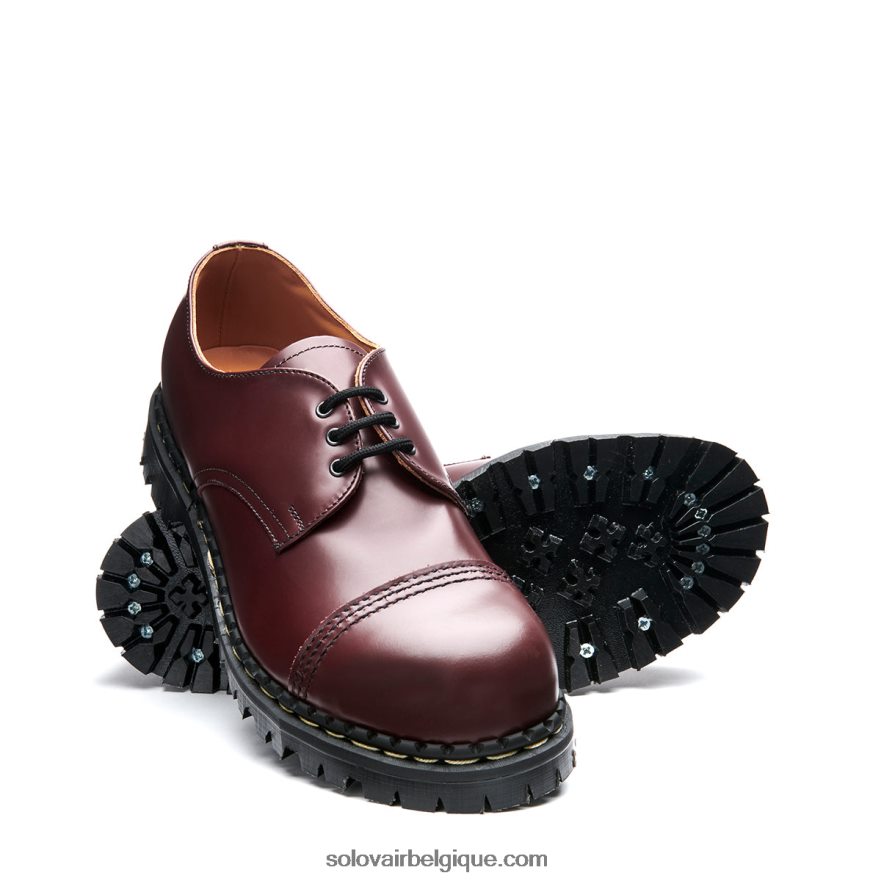 Hommes Solovair Chaussure Gibson à Bout En Acier Ultra-brillant Oxblood 48f40r191