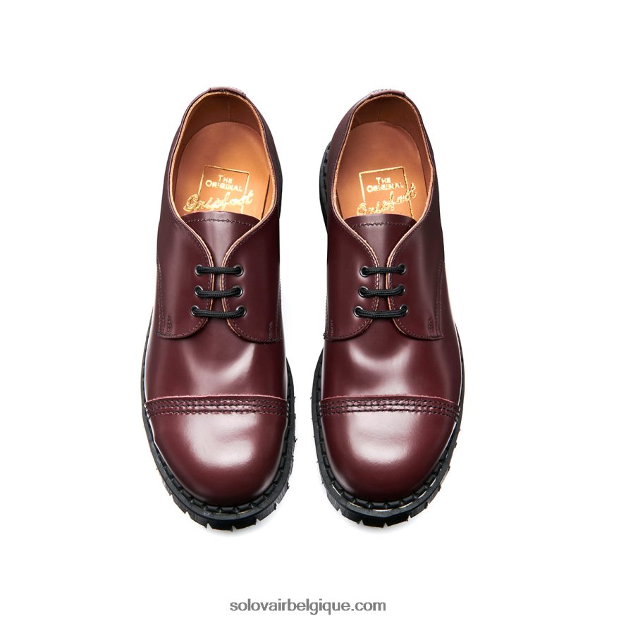 Hommes Solovair Chaussure Gibson à Bout En Acier Ultra-brillant Oxblood 48f40r191