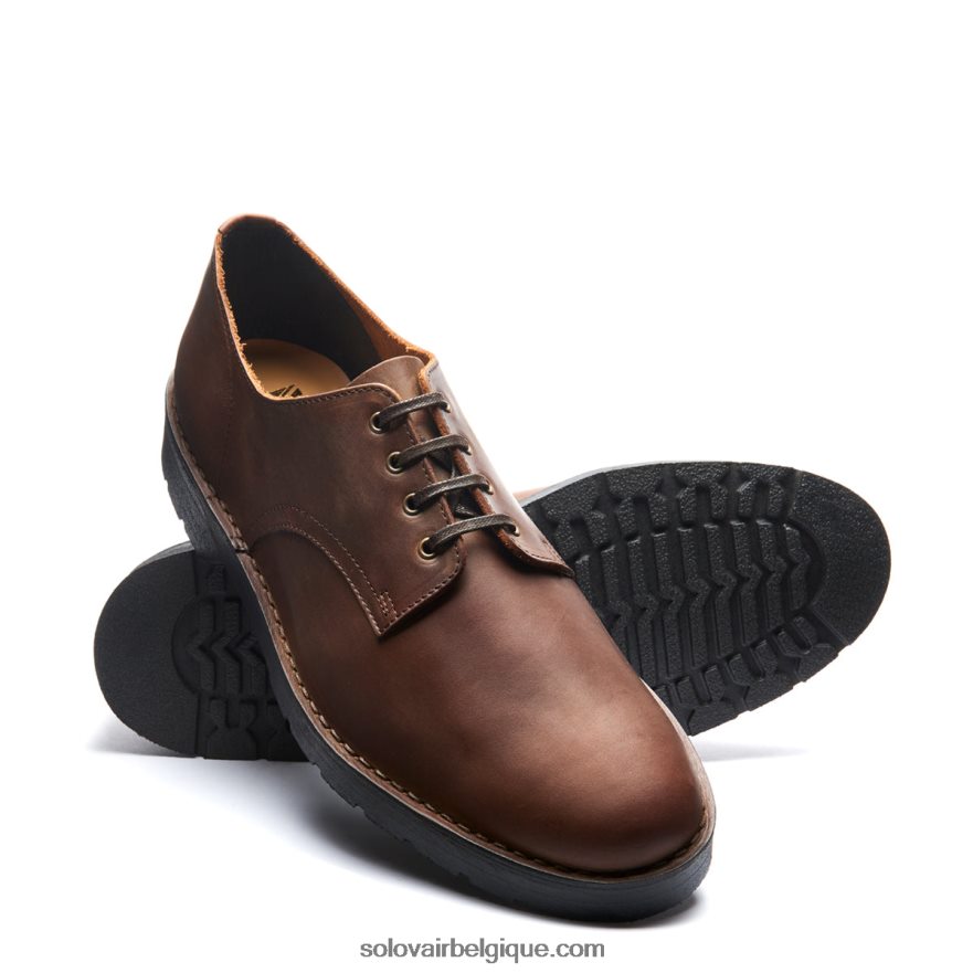 Hommes Solovair Chaussure Gibson Gaucho Crazy Horse à 4 œillets 48f40r197