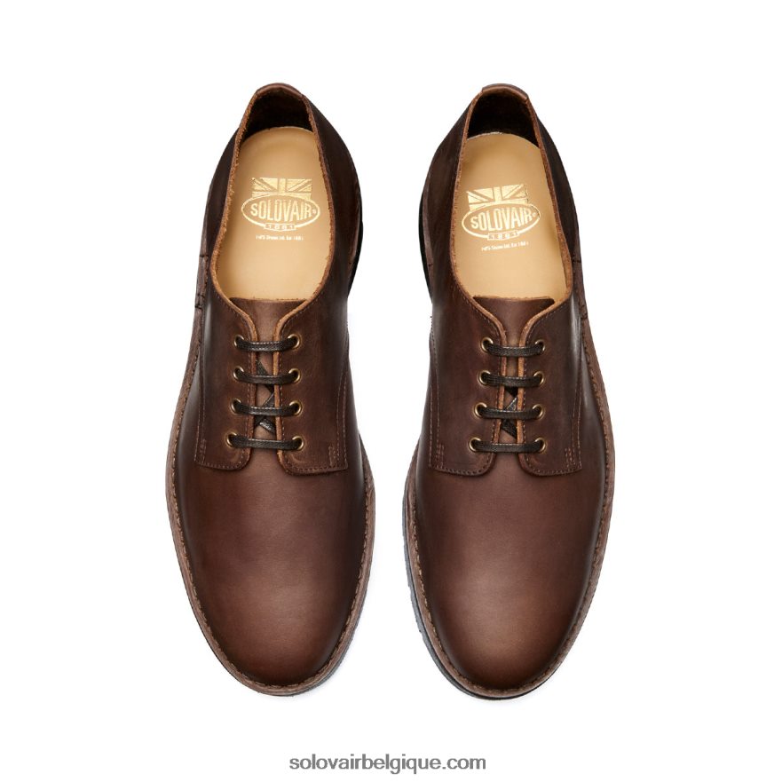 Hommes Solovair Chaussure Gibson Gaucho Crazy Horse à 4 œillets 48f40r197