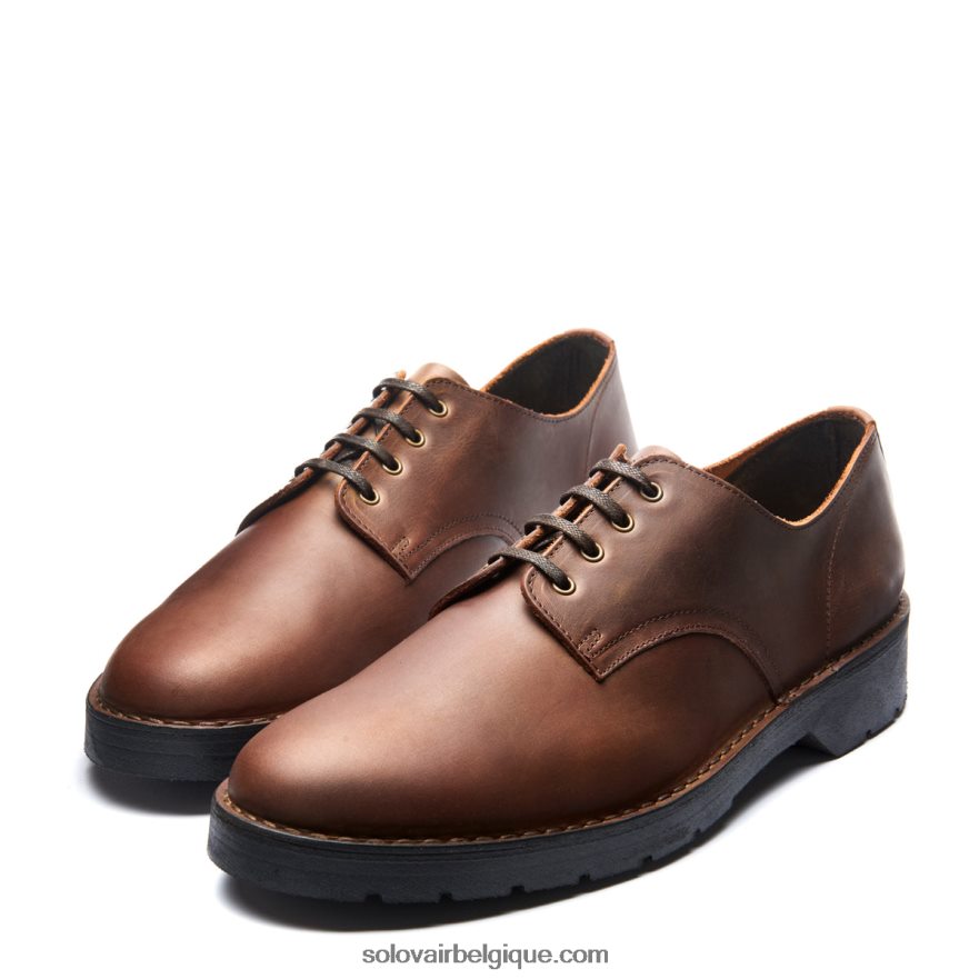 Hommes Solovair Chaussure Gibson Gaucho Crazy Horse à 4 œillets 48f40r197