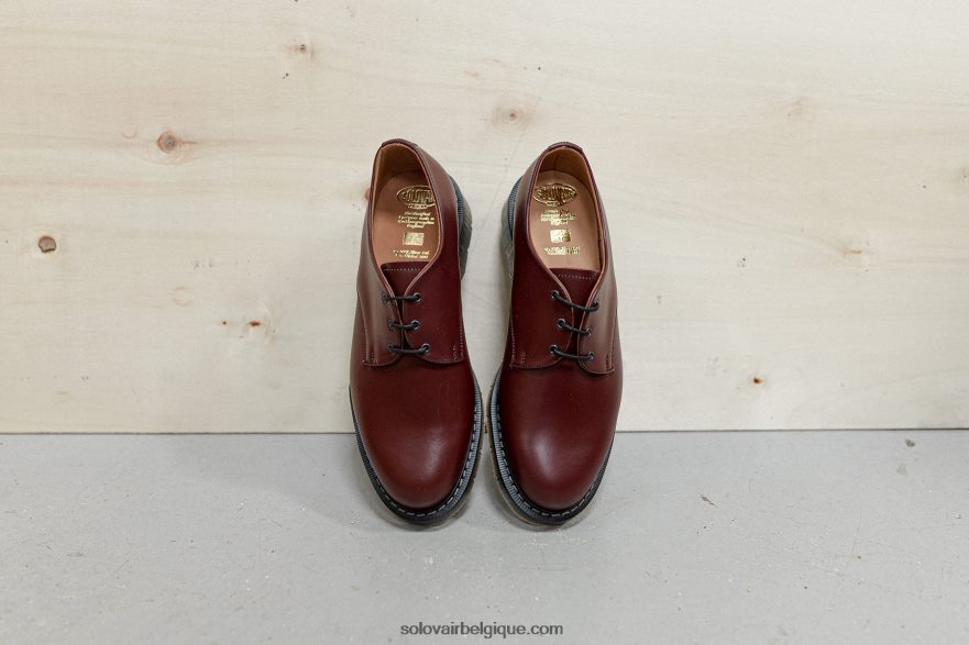 Hommes Solovair Chaussure Gibson Haute Brillance Oxblood 48f40r180
