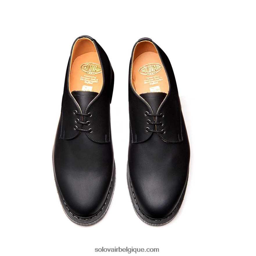 Hommes Solovair Chaussure Gibson Noire Grasse 48f40r176