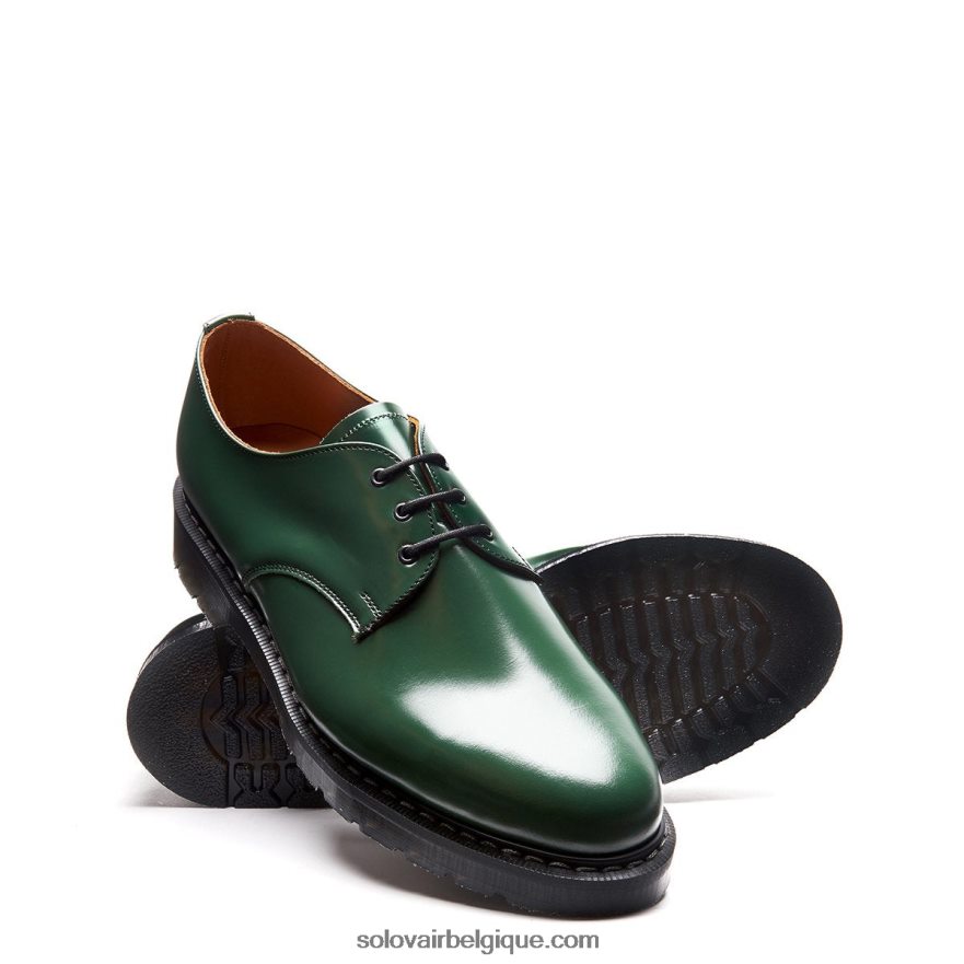 Hommes Solovair Chaussure Gibson Verte Brillante 48f40r182
