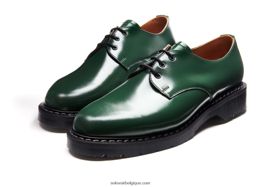 Hommes Solovair Chaussure Gibson Verte Brillante 48f40r182