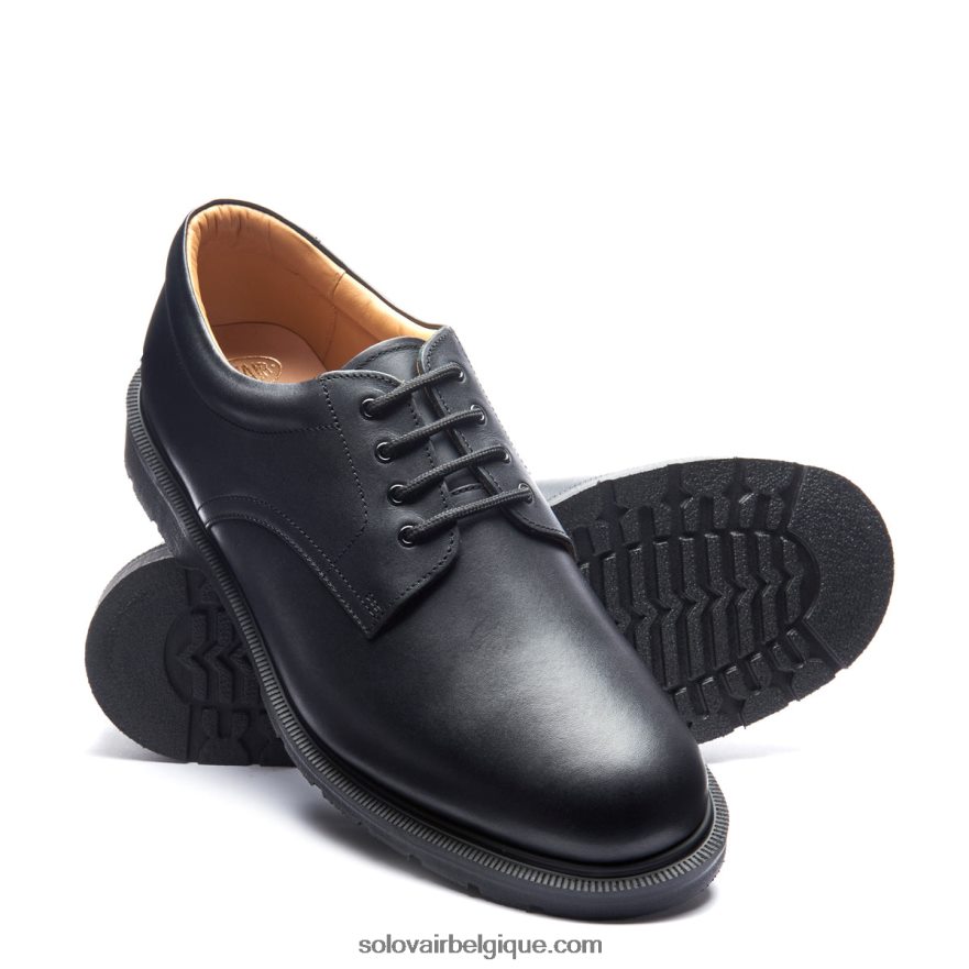 Hommes Solovair La Chaussure Gibson Noire à 4 Yeux Du Facteur 48f40r181