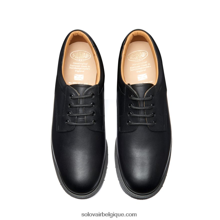 Hommes Solovair La Chaussure Gibson Noire à 4 Yeux Du Facteur 48f40r181