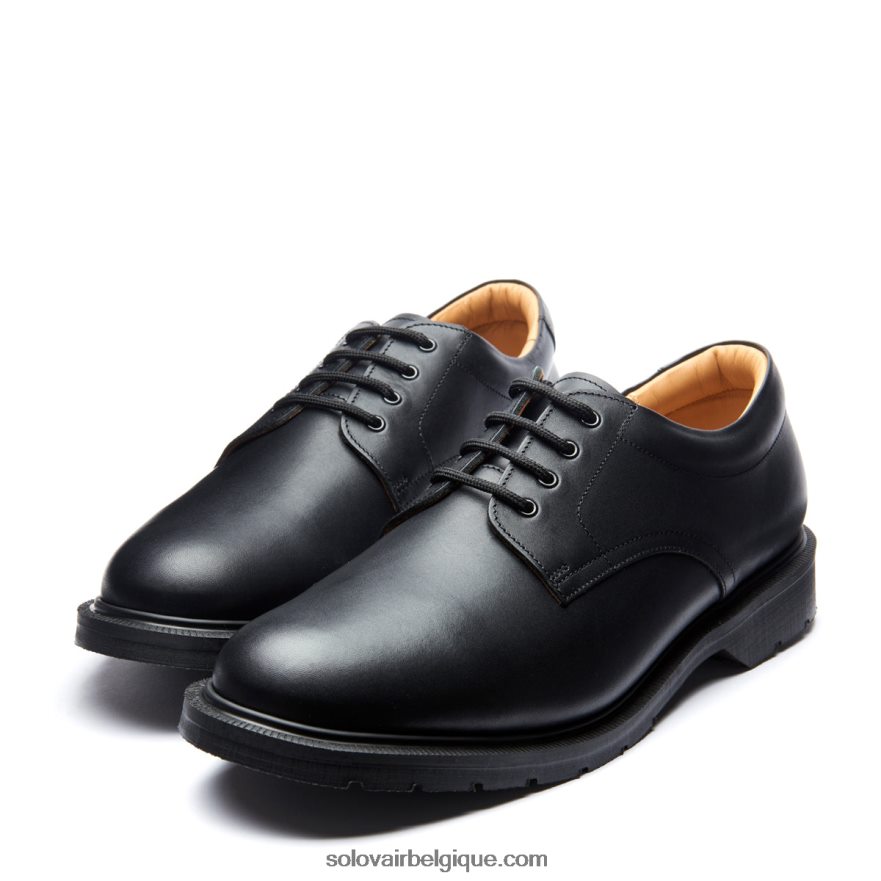 Hommes Solovair La Chaussure Gibson Noire à 4 Yeux Du Facteur 48f40r181