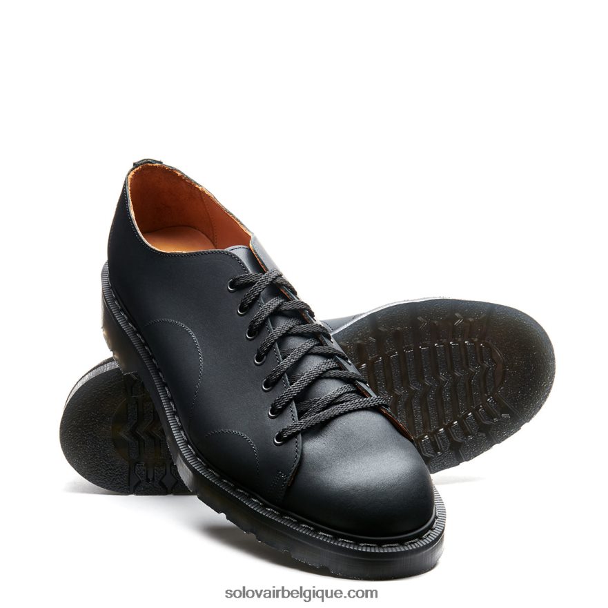 Hommes Solovair Chaussure De Singe Grasse Noire 48f40r221