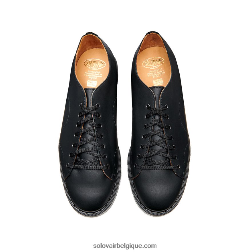 Hommes Solovair Chaussure De Singe Grasse Noire 48f40r221