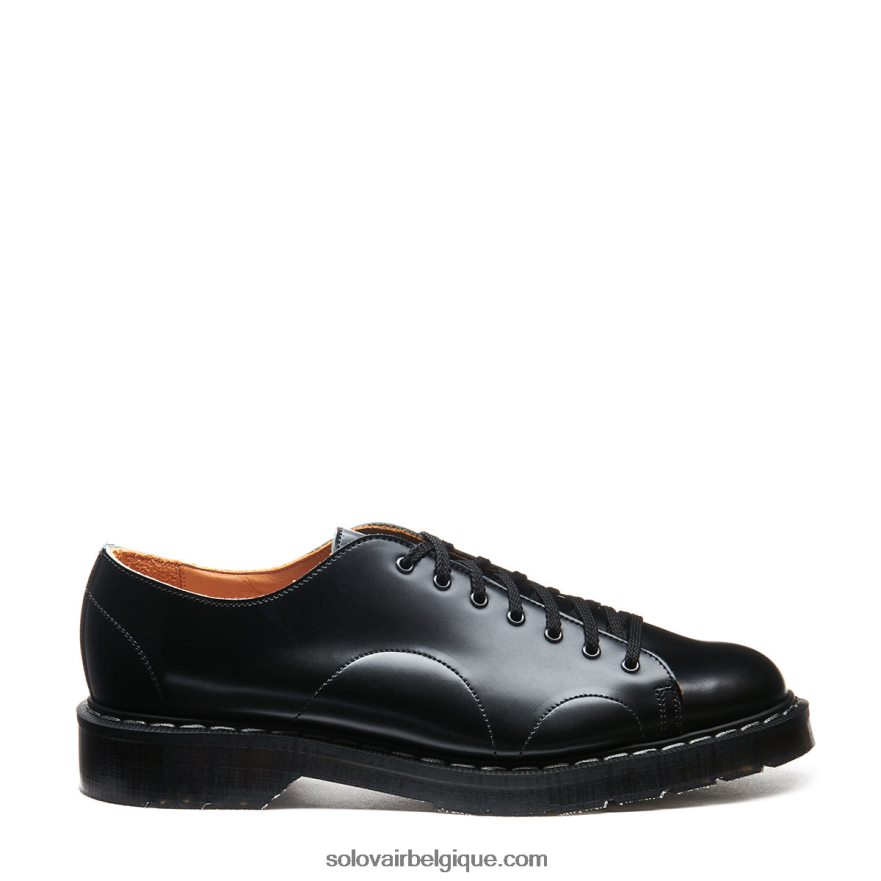 Hommes Solovair Chaussure De Singe Noire Brillante 48f40r220