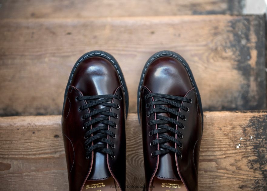 Hommes Solovair Chaussure Singe Bordeaux Rub-off 48f40r219